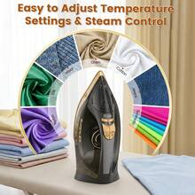 SUPERLEX 8-In-1 LED Screen Cordless Steam Iron With Ceramic Soleplate, 3200W Fast Heating, 320ML Large Water Tank, Anti-Scale & Anti-Drip. Supports Dry Ironing, Spray, Steam, Air Ironing; 2.1m Visible Range, Clear Indicator & Powerful Steam, Ideal For Home An - View 3