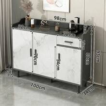 Multifunctional Wooden Cabinet With Multiple Storage Spaces - Grey - View 3