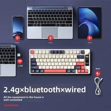 Keyboard AOC Warna-warni dengan Layar, Nirkabel Bluetooth Berkabel, Tiga Mode, Keyboard Gaming, Sensasi Mekanik, Keyboard Komputer untuk PC, Mac, Laptop, 99 Tombol - View 7