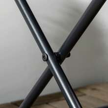 Small Square Patio Side Table With Woven Top For Balcony & Porch - Black - View 8