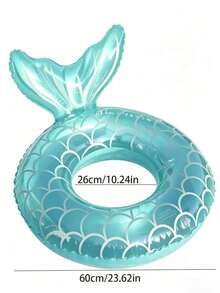 Adult And Children Universal Inflatable Swim Ring, Pink Mermaid Tail Design, Sequin Decor, Suitable For Summer Pool And Beach Use. - Multicolor - View 10