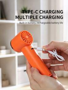 AOYI 1pc Rechargeable Digital Display Portable Handheld 100-Speed Adjustable Mini USB Charging Fan - Multicolor - View 5