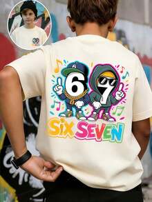 Camiseta con diseño de rompecabezas 67 y 67 para niño preadolescente, camiseta con acertijo italiano adecuada para entusiastas de rompecabezas matemát - Rosa - Ver 1