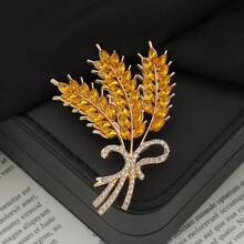 Fashion Creative Versatile Wheat Ear Brooch Women High-End Elegant Anti-Exposure Chest Flower Shirt Fixing Coat Suit Pin Accessory - Gold - View 2