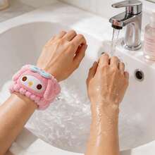 MINISO My Melody 洗臉手腕帶 1 對，柔軟吸水護膚手腕套 - 淺粉色 - 查看 4