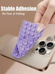 1pc Silicone Suction Cup Phone Case Stand Double-Sided, Silicone Octopus Cup Companion Adhesive Grip Stand, Hands-Free Phone Accessory, Strong Grip Stand Suitable For Selfies And Videos (24grain) - Multicolor - View 2