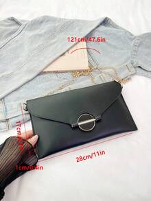 Nuevo bolso de mano para mujer con diseño de nicho de moda, unicolor, estilo sobre retro - Negro - Ver 9