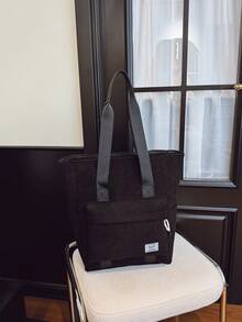Daily Minimalist Men's Large Capacity Multifunctional Versatile Tote Bag Handbag Shoulder Bag College Student Class Bag,Y2k - Black - View 8