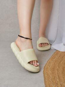 Women Flat Sandals - Khaki - View 2