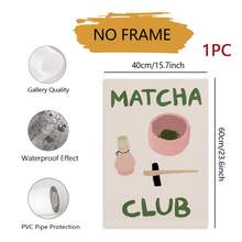 1pc Minimalist Matcha Club Poster, Decorative Poster, Beautiful Kitchen Wall Art, Gift For Matcha Lovers, Printable Poster, Frameless - Multicolor - View 15