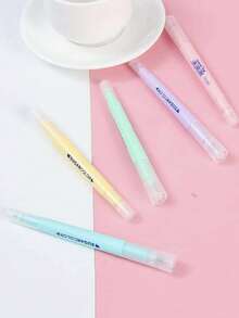 6pcs/Set 6-Color Dual-Tip Fluorescent Gel Markers, Highlighter Pen Set For Office And School Supplies, Back To School - Double-ended Highlighter - View 5