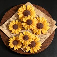 4-Piece Daisy And Sunflower Decorative Mold, DIY Scented Candle, DIY Craft Plaster Decorative Mold, Handmade Soap, Diffuser Stone Silicone Mold - 4pcs - Small Size With Holes - View 3