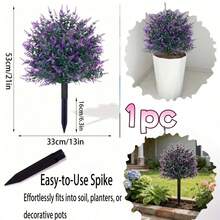 1 Buket Lavender Ungu dengan Set Batang Penyangga - Lavender, Daisy, dan Bunga Eucalyptus Buatan yang Realistis, Tahan Sinar UV, Cocok untuk Dekorasi Luar Ruangan Musim Semi/Panas, Teras, Patio, Balkon, Dekorasi Taman, Dekorasi Musim Gugur - MultiWarna - View 3