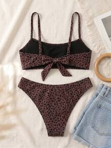 Spring/Summer New European And American Casual Leopard Print Beach Vacation Date Party Women's Bikini Set - Multicolor - View 3