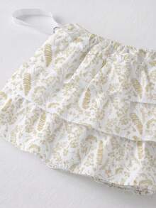1pc Fresh Floral 3-Layer Bed Skirt (1pc/Pack), Simple Classic Design, Suitable For Daily Use, Made Of Comfortable Breathable Polyester Fabric, Suitable For All Seasons - Multicolor - View 7