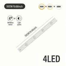 Guanova 1pc LED Motion Sensor Light, 3 Color Light Switching, USB Rechargeable, Wireless, Cordless, No Wiring Required, Self-Adhesive Portable Installation, Button Control, Adjustable Brightness, Suitable For Kitchen, Bedroom, Closet, Cabinet, Stairs, Wall, Decorative Scenes: Kitchen Lighting, Kitchen Decoration, Battery Capacity: 150mAh, 200mAh, 300mAh, 400mAh, 500mAh. - Cat's Eye Light - Three Color Temperatures - View 16