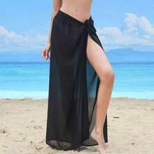 Thin Chiffon Solid Color Casual Polyester Scarf For Spring, Autumn, Winter, Leave Worries In The City, Wear Your Favorite Style On The Beach, This Set On The Beach, Shutter Won't Stop, A Glass Of Orange Wine, A Piece Of Sea, This Purple Chiffon Dress Covers My Summer Laziness, Chiffon Transparent Beach Shawl, Sexy Simple Long Bikini Cover-Up Dress, One-Piece Beach Scarf, Suitable For Seaside Travel, Vacation, Daily Wear - Multicolor - View 16