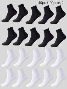 30/20/10/6/4/2/2-Pack Sports Comfortable Soft Moisture-Wicking Breathable Antibacterial Fitness Socks Unisex Solid Color Ankle Socks Sweat-Absorbing Odor-Resistant Elastic Soft Athletic Socks - Multicolor - View 15