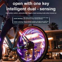 1 pieza Luz de advertencia de LED intermitente con alimentación solar para neumáticos de bicicleta - luces de bicicleta - Ver 9