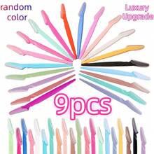 22 Colors Multi-Color Eyebrow And Fine Hair Trimming Tool, 9pcs Randomly Shipped, With Macro Safety Guard And Protective Cover, Designed For Women To Create Exquisite Eyebrow Shape, Remove Skin Oil, Precise Facial Hair Removal Tool - Upgraded Version - View 8