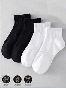30/20/10/6/4/2/2-Pack Sports Comfortable Soft Moisture-Wicking Breathable Antibacterial Fitness Socks Unisex Solid Color Ankle Socks Sweat-Absorbing Odor-Resistant Elastic Soft Athletic Socks - Multicolor - View 1