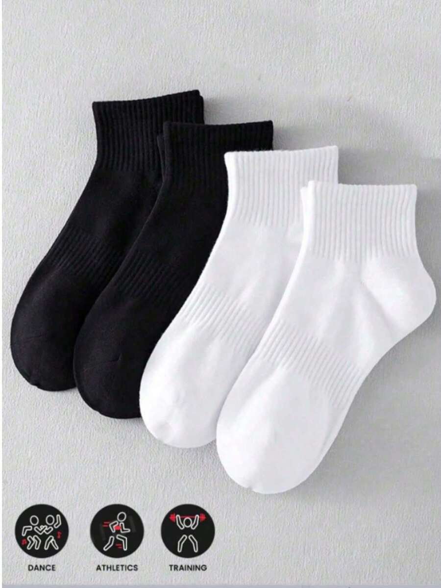 30/20/10/6/4/2/2-Pack Sports Comfortable Soft Moisture-Wicking Breathable Antibacterial Fitness Socks Unisex Solid Color Ankle Socks Sweat-Absorbing Odor-Resistant Elastic Soft Athletic Socks - Multicolor - View 1