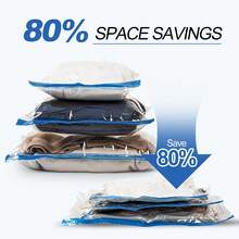 Grup Erik 3pcs Vacuum Compression Travel Storage Bag Set, Includes 2 Storage Bags And Free Air Pump, Multiple Sizes Available, Space-Saving Airtight Organizer Bags, Suitable For Clothes, Blankets, Pillows, Suitcase Packing, Moving And Closet Storage - Multicolor - View 7