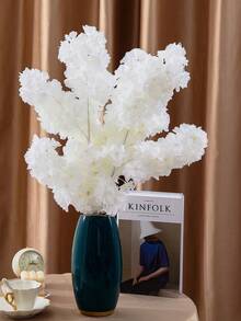 1pc Artificial Flower, Fake Flower, DIY Bouquet, Wedding Home Decor Arrangement, Without Vase, Fake Plant, Autumn Decoration, Room, Desk, Garden Decor, Room Decor Supplies, Garden Decor, Wedding Decoration Flowers, Garden Accessories Summer, Artificial Flowers Outdoor In Pots, Room Decor Bedroom, - White - View 2