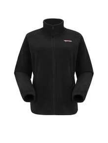 CAMEL CROWN Men's Outdoor Fleece Jacket, Autumn/Winter Outdoor Fleece Jacket, Double-Sided Fleece Lining Warm Stand Collar Windproof Outer Shell Jacket - Phantom Black - View 7