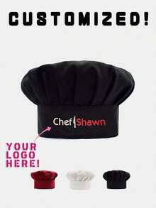 Customized Name Chef Hat, Dust-Proof Hat, Chef Hat Pattern, Adjustable Kitchen Cooking Hat, Suitable For Bakery, Cafe, Dessert Shop, Restaurant, Kitchen Work Hat - Multicolor - View 3
