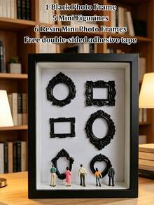 1 Set DIY Mini Museo Silueta Caja - Celebra tus preciosos recuerdos de una manera única, Kit de marco de caja de sombras con exhibición de fotos personalizable y figuritas en miniatura, decoración de recuerdos únicos y personalizados - multicolor - Ver 18