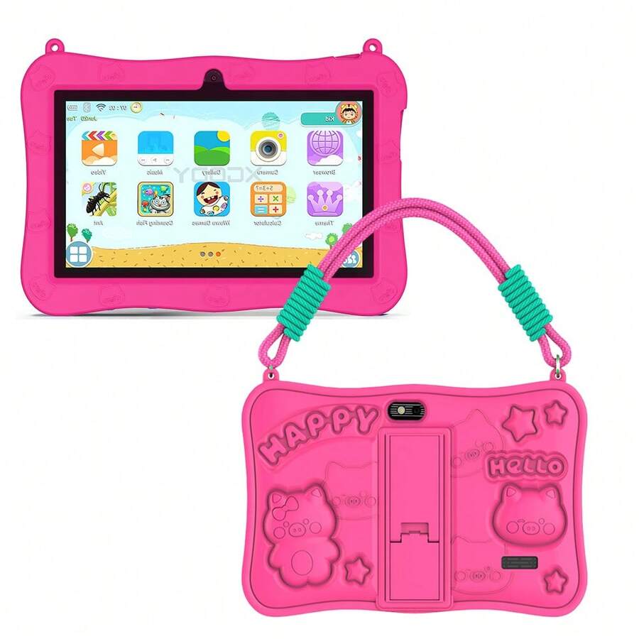 7 吋兒童電子學習平板電腦,64GB 儲存空間,4GB RAM,Android 13.0,1280X800 IPS 解析度,家長控制,教育應用程式,附保護殼 - 彩色 - 查看 1