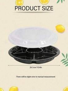 20pcs Round Lidded Trays, Convenient And Practical, 6-Compartment Food Containers, Suitable For Fruits, Vegetables And Snacks, Ideal Food Storage Solution, Also Suitable As Serving Plates For Parties, Buffets And Catering Events, Kitchen Essentials, Home Party Supplies, Holiday Parties, Christmas, Birthday, Wedding - A - View 8