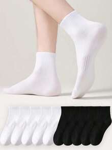 30/20/10/6/4/2/2-Pack Sports Comfortable Soft Moisture-Wicking Breathable Antibacterial Fitness Socks Unisex Solid Color Ankle Socks Sweat-Absorbing Odor-Resistant Elastic Soft Athletic Socks - Multicolor - View 2