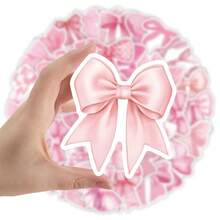100pcs Bow Stickers For Phone Case, Laptop, Scooter, Suitcase, Guitar School Supplies - 100 PCS - View 3