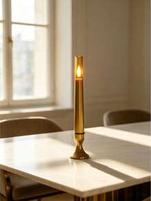 1pc Best-Selling Proposal Home LED Electronic Candle Light With Tall Stem Candle Holder, Romantic Candlelight Western Dining Table Decor Lamp, Suitable For Multi-Scene Arrangement And Display - Candlestick Wax - View 6