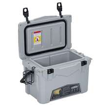 21-26 L Premium Kühlbox Tragbar - 5 Tage Kühlleistung Robuste Isolierbox mit Flaschenöffner & Ablassventil - Perfekt für Camping, Angeln & BBQ - 21L Grau - Übersicht 9