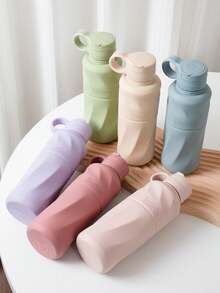 1pc Personalized Customization Name Silicone Training Cup Portable Flip Lid Water Cup Daily Use Feeding Accessory Water Bottle, Birthday Gift - Multicolor - View 6