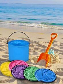 Summer Beach Fishing Set - Portable Foldable Fishing Bucket With Telescopic Net Bag, Multi-Functional Foldable Bucket, Beach Net, Extendable Net, Colorful Mini Fishing Net (Pool Cleaning Tool), Portable Foldable Outdoor Fishing Bucket, Durable And Portable, Suitable For Beach, Camping, Picnic, Fishing, Painting, Outdoor Beach And Garden Essentials, Easy To Carry And Store, Net Can Catch Butterflies, 5/4/3/1 Pieces - Multiple Styles - View 8