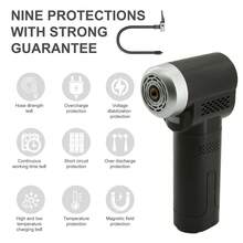 Kompresor Udara Genggam 150 PSI untuk Mobil, Pompa Ban, Pompa Udara Mobil. Dilengkapi Lampu LED dan Fungsi Mati Otomatis; Ditenagai oleh Baterai 7.4V 2000MAH. Cocok untuk Mobil, Sepeda, - Hitam - View 9