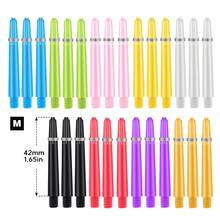 HUANQU 27入混色PC材質飛鏢鏢桿，2BA通用螺紋，適用於軟尖或鋼尖飛鏢，3種長度可選35mm/42mm/48mm（不含螺紋），防摔耐用飛鏢配件，適合專業比賽訓練、休閒娛樂飛鏢愛好者、初學者/專業玩家，理想節日禮物 - 彩色 - 查看 6