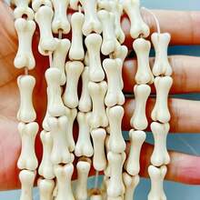 20Pcs Realistic Bone Beads, White Synthetic Stone Charms For DIY Gothic Jewelry, Halloween Crafts & Keychains - 20 Items - View 4