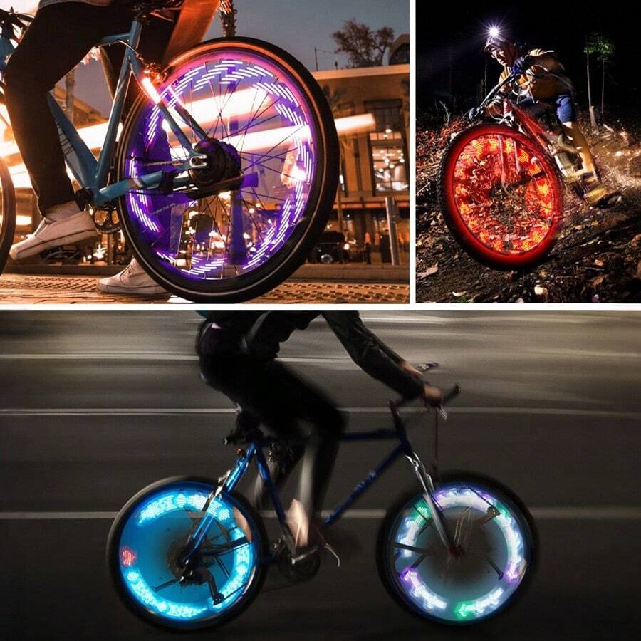 1 pieza Luz de advertencia de LED intermitente con alimentación solar para neumáticos de bicicleta - luces de bicicleta - Ver 1