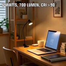 مصباح مشبك على شكل قرن، مصباح معلق برقبة إوزة مرنة 360°، مصباح LED قابل للتثبيت على الحائط مع منفذ شحن USB، تصميم رقبة إوزة حديث قابل للتعديل، مناسب لمصباح السرير، مصباح وشم محمول - مصباح مشبك نصف دائري - مشاهدة 3
