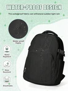 Minimalist Fashion Student Backpack, Solid Color Large Capacity Laptop Bag, Fits 14-15.6 Inch Laptop, Multifunctional Bag, Business, For Men - Multicolor - View 7