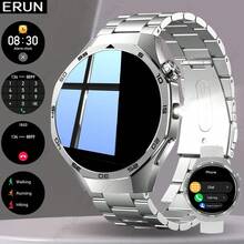 ERUN Unisex Smart Watch - Wireless Call/Text/Multiple Sports Modes/Remote Camera/Fitness Tracker, Compatible With Android And IOS Systems, USB Charging, Alloy Case/Silicone Strap, Fashionable Modern, Clear Screen Display, Perfect Gift For Men/Women/Lovers/Parents. - View 3
