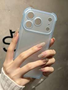 Ốp lưng điện thoại cao cấp sang trọng phong cách tối giản thời trang, mặt mờ trong suốt chống sốc, chống trượt chống rơi bền bỉ chống mài mòn, phù hợp cho iPhone17/17Pro/17ProMax/16/16Pro/16ProMax/15/15Pro/15ProMax/14/13/12/11 - Màu xanh trong suốt - Xem 5