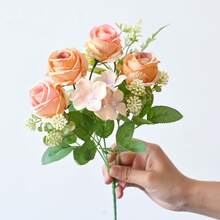 Artificial Rose Hydrangea Bouquet Spring Home Party Wedding Table Decoration Wedding Artificial Flower Arrangement Beautiful Gift Box, Diy Bouquet, Suitable For Wedding Arrangement Party Home Decoration - Multicolor - View 8