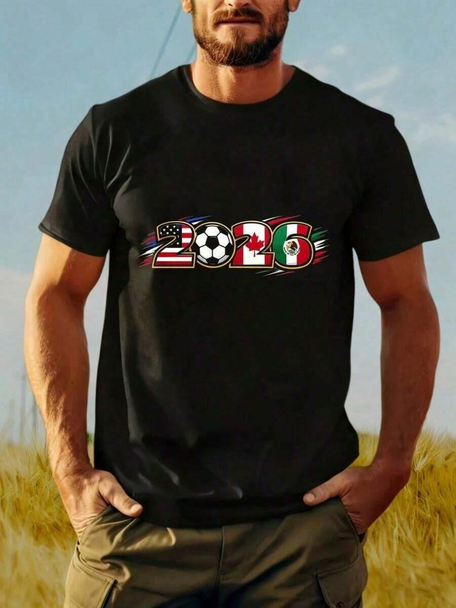 Unisex Short-Sleeved T-Shirt, Cup1psc2026 2026 Men's And Women's T-Shirt, Unisex Sports T-Shirt, 100% Gifts, Y2K, Sportswear - 黑色 - 查看 1