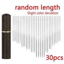 30pcs Sewing Needle Set In Cylindrical Wooden Box, Home DIY Sewing Needles, Quick Mending Tool - Multicolor - View 7
